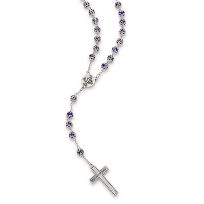 Mater Ecclesiae Rosary in Blue Capped Beads