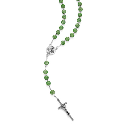 Mater Ecclesiae Rosary in Green Glitter Beads
