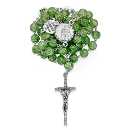 Mater Ecclesiae Rosary in Green Glitter Beads