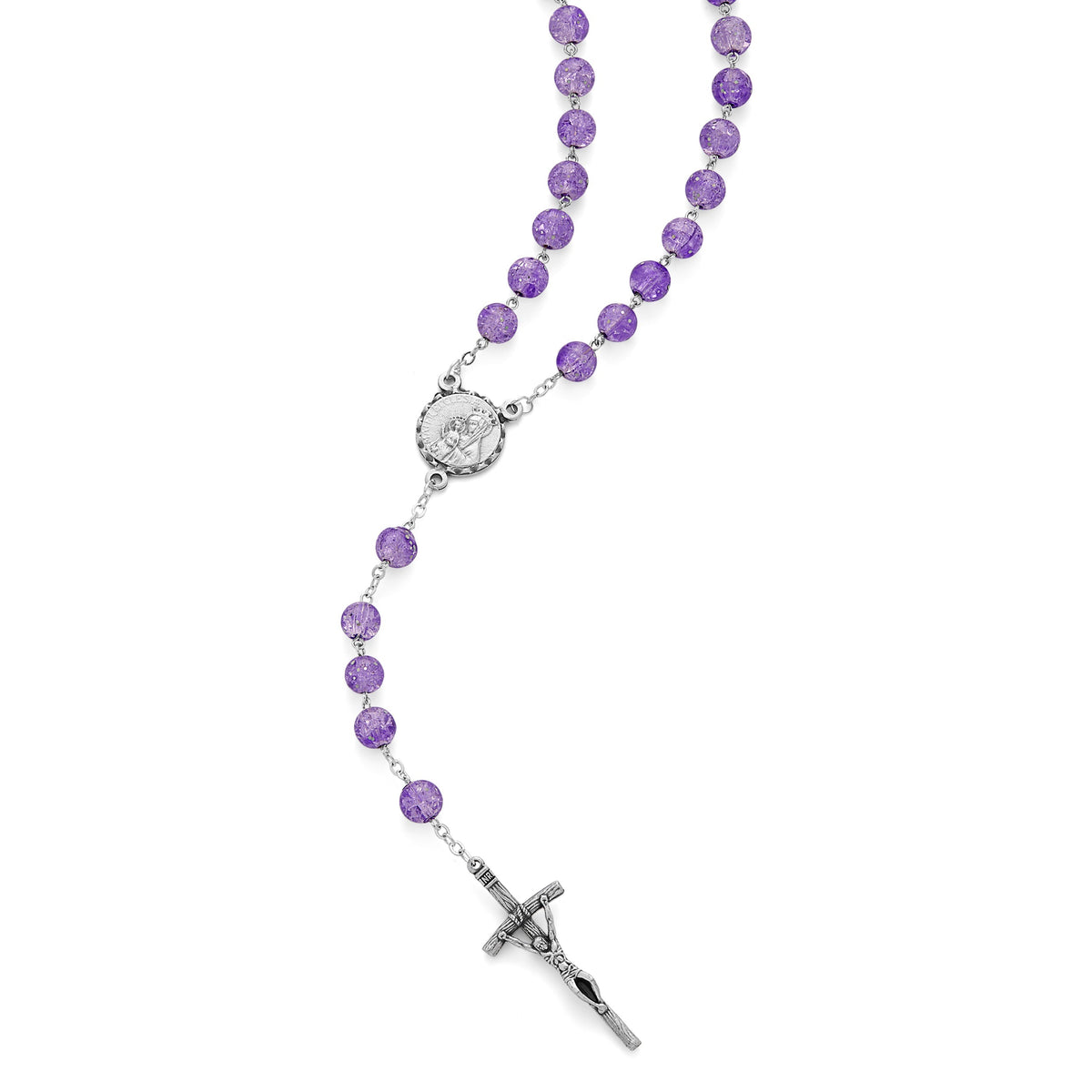 Mater Ecclesiae Rosary in Purple Glitter Beads