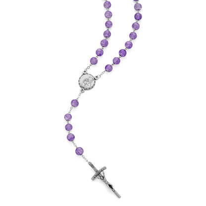 Mater Ecclesiae Rosary in Purple Glitter Beads