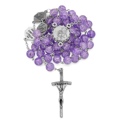 Mater Ecclesiae Rosary in Purple Glitter Beads
