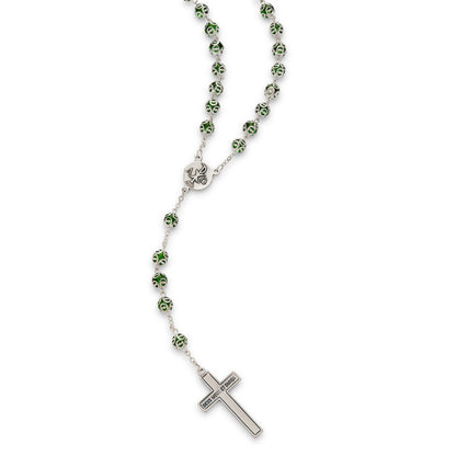 Mater Ecclesiae Rosary with Green Capped Glass Beads