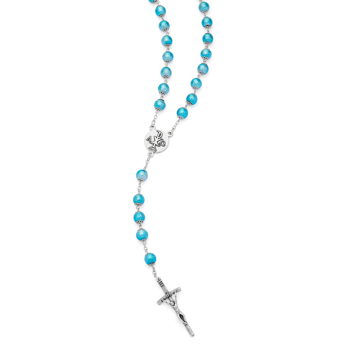 Mater Ecclesiae Rosary with Pearly Turquoise Beads