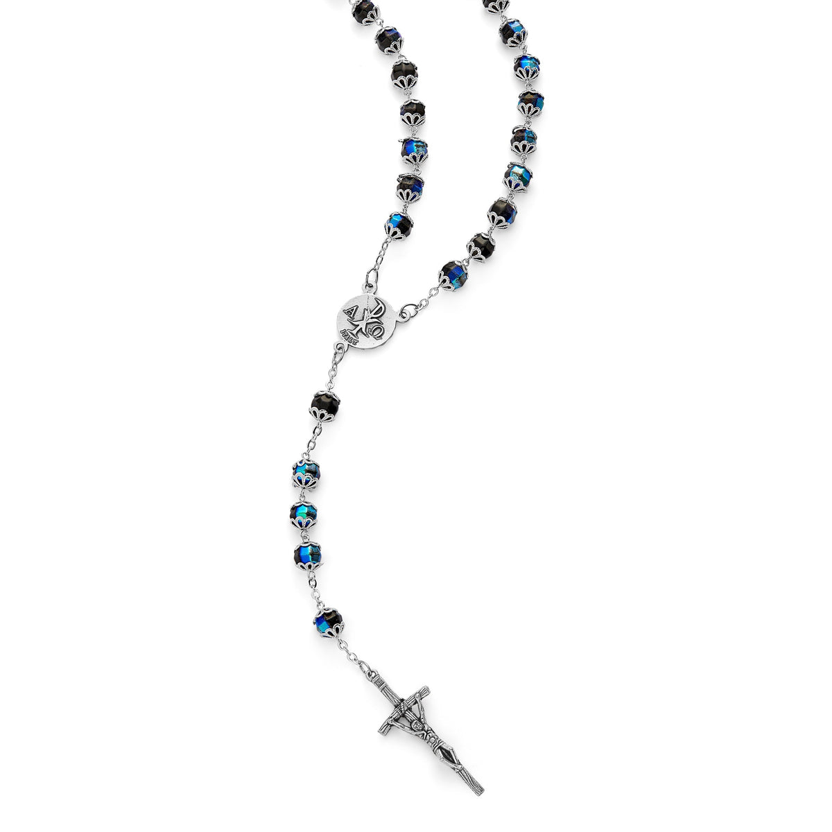 Mater Ecclesiae Virgin Black Crystal Rosary Beads