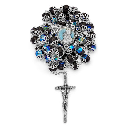 Mater Ecclesiae Virgin Black Crystal Rosary Beads