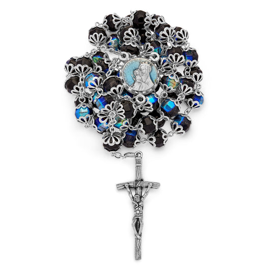 Mater Ecclesiae Virgin Black Crystal Rosary Beads