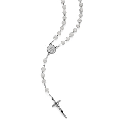 Mater Ecclesiae Virgin Rosary in White Glitter Beads