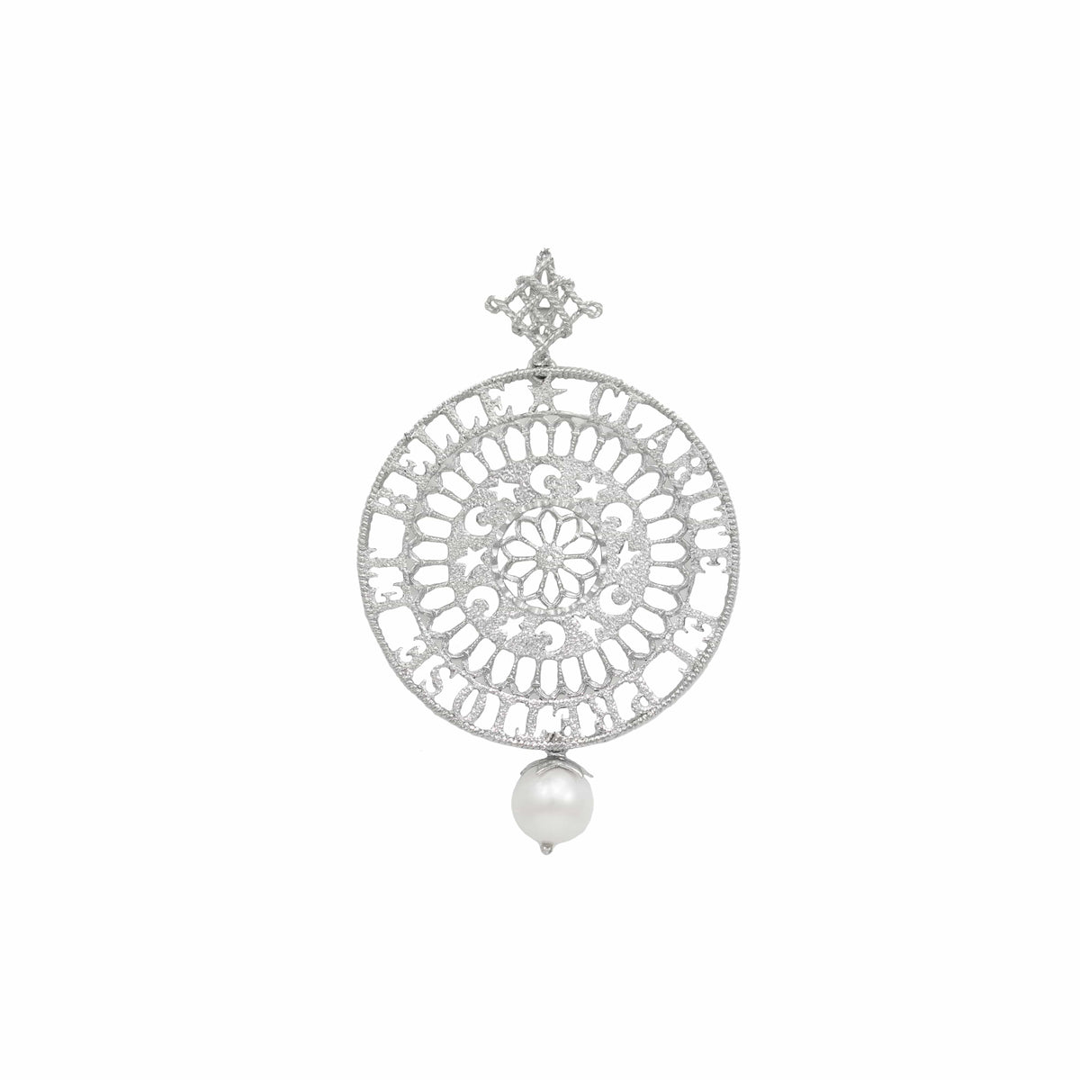 Medallion with Pearl 'A Canticle of the Creatures' Sterling Silver