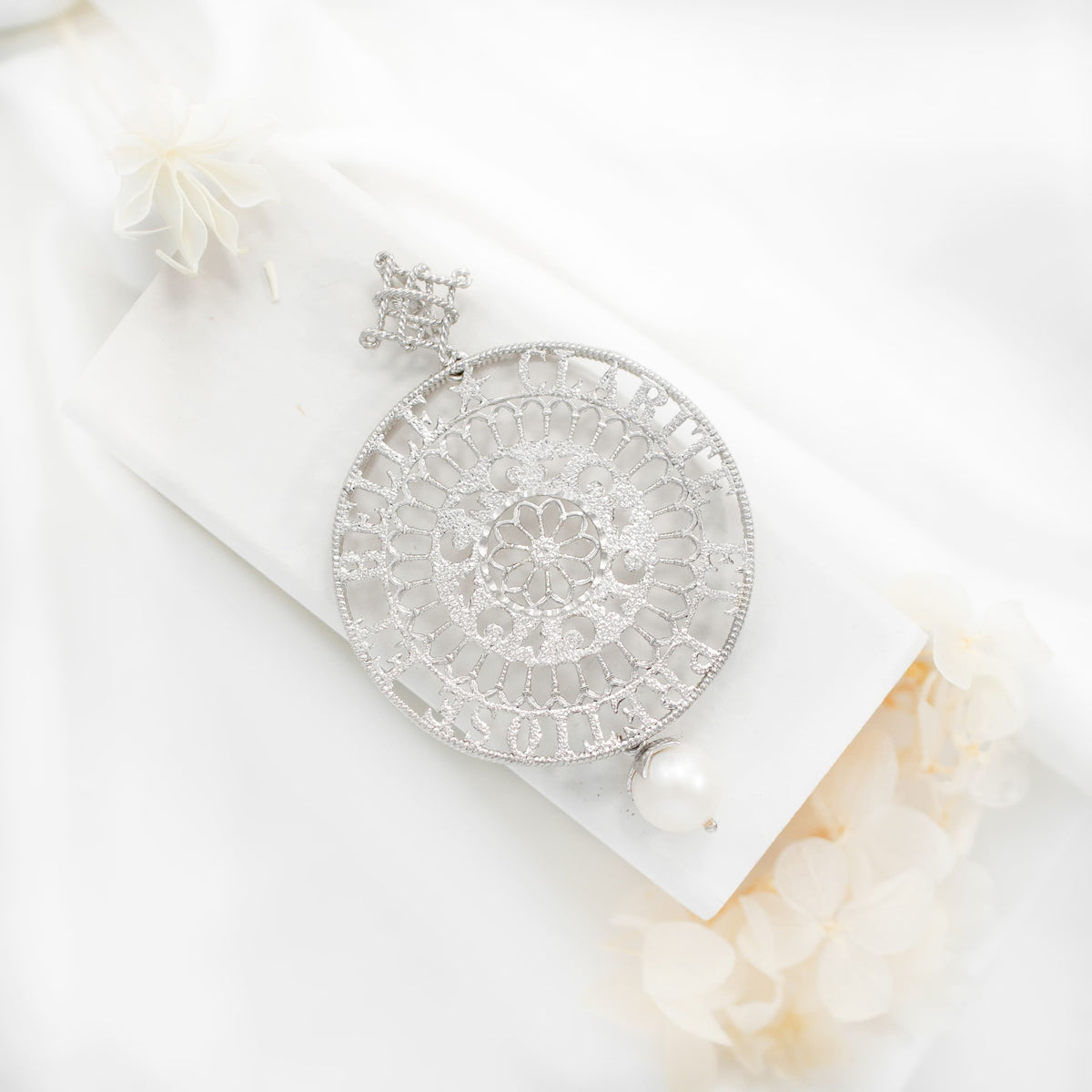 Medallion with Pearl 'A Canticle of the Creatures' Sterling Silver