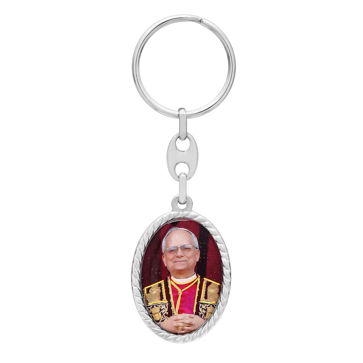 Metal Keychain Featuring Pope Leo XIV