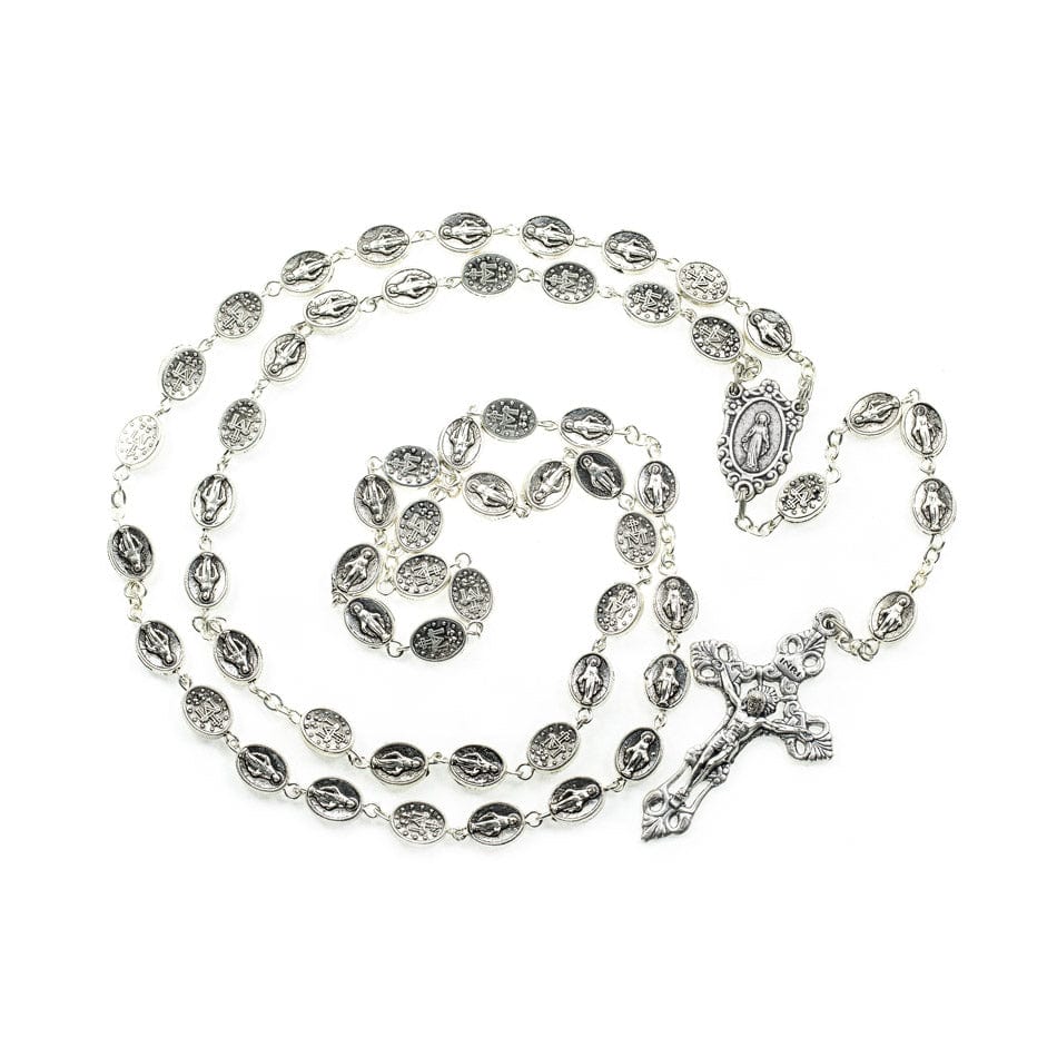 Metal rosary effigy of the Miraculous Madonna