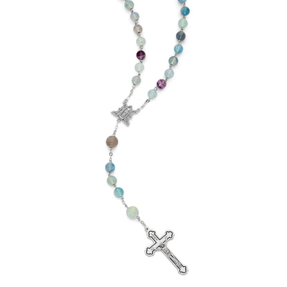 Metal Rosary with Fluorite Beads