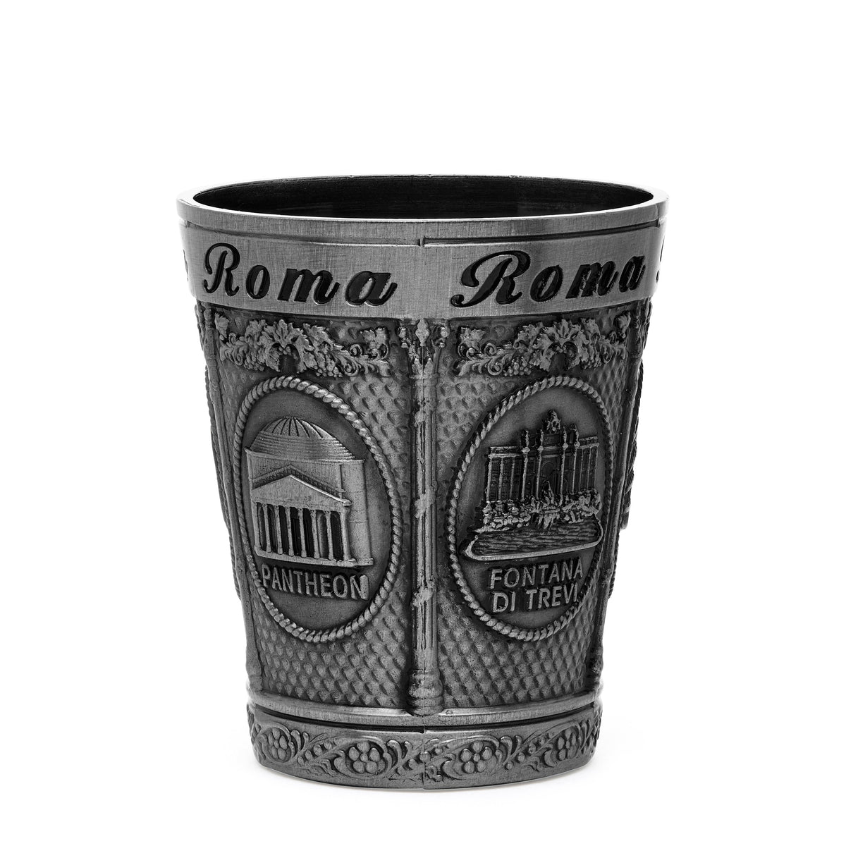 Metal Souvenir Shot Glass featuring St. Peter's Basilica and Colosseum