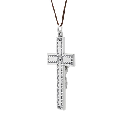 Metal St. Benedict Crucifix Pendant with Red Enamel and Decorative Details