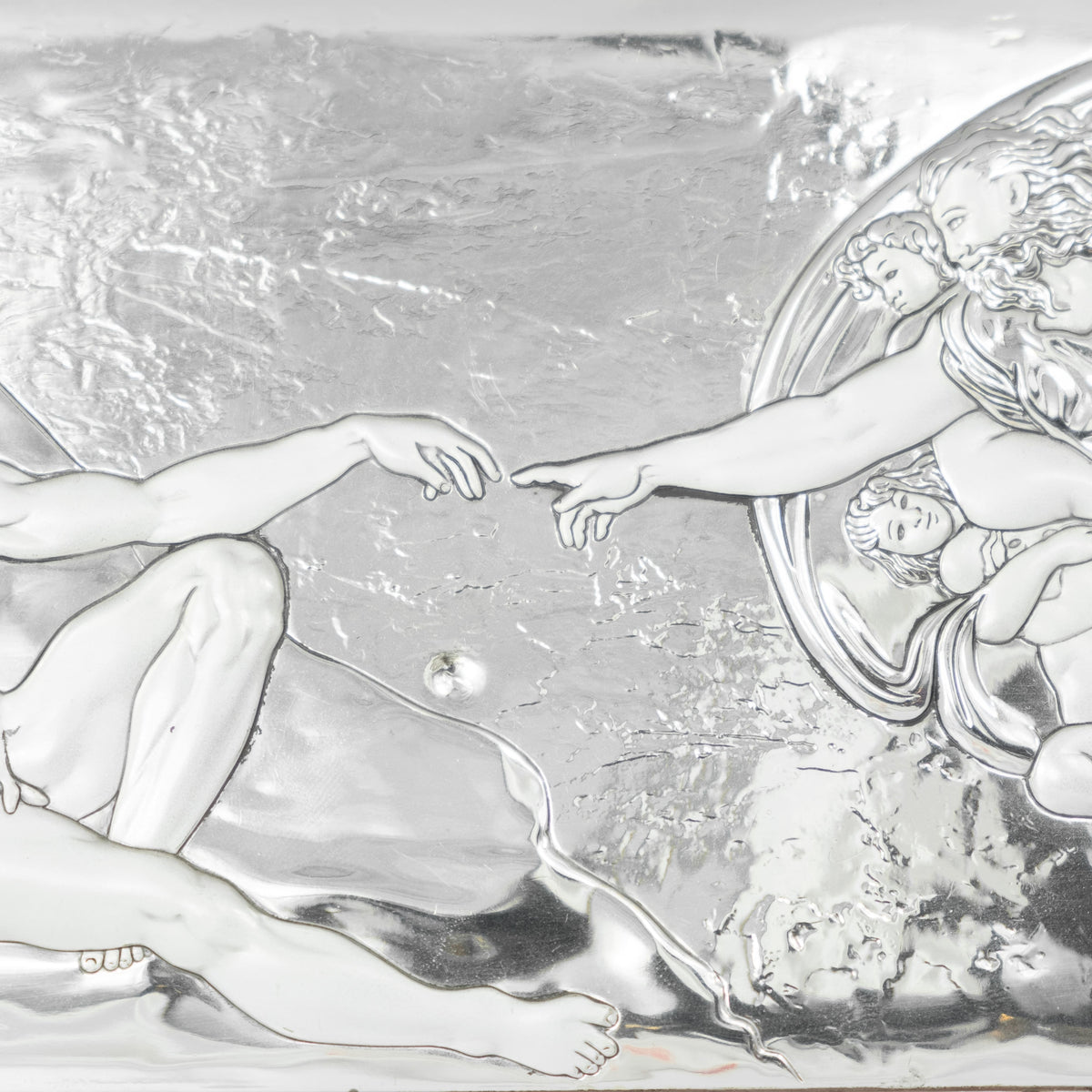 Michelangelo's Creation of Adamo Bilaminated Sterling Silver Painting