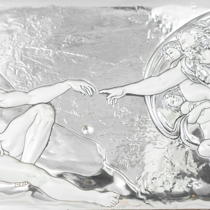 Michelangelo's Creation of Adamo Bilaminated Sterling Silver Painting