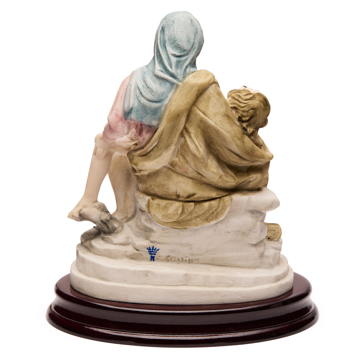 Michelangelo's Pietà Colored Marble Dust Wood Base