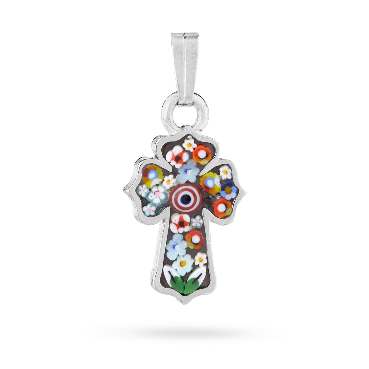 Micromosaic Budded Cross in Metal