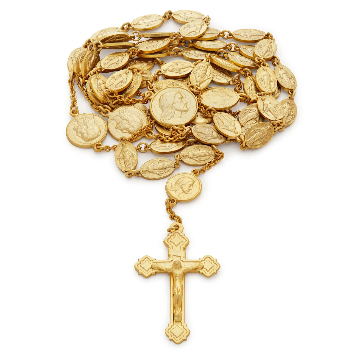 Miraculous Mary Gold Plated Silver Rosary