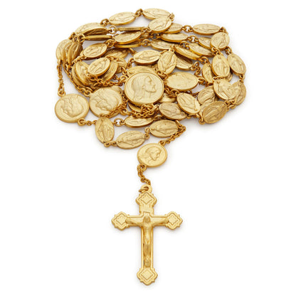 Miraculous Mary Gold Plated Silver Rosary