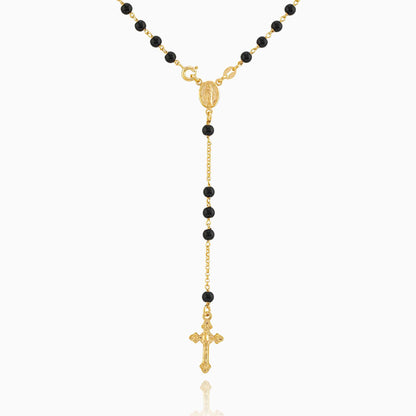 MIRACULOUS MARY ROSARY 5 MM BLACK BEADS