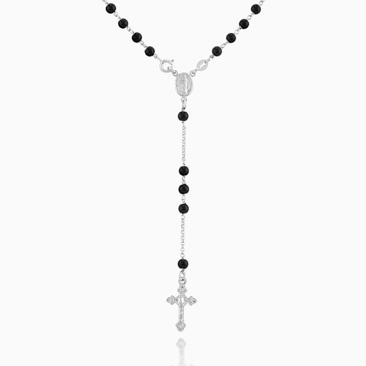 MIRACULOUS MARY ROSARY 5 MM BLACK BEADS