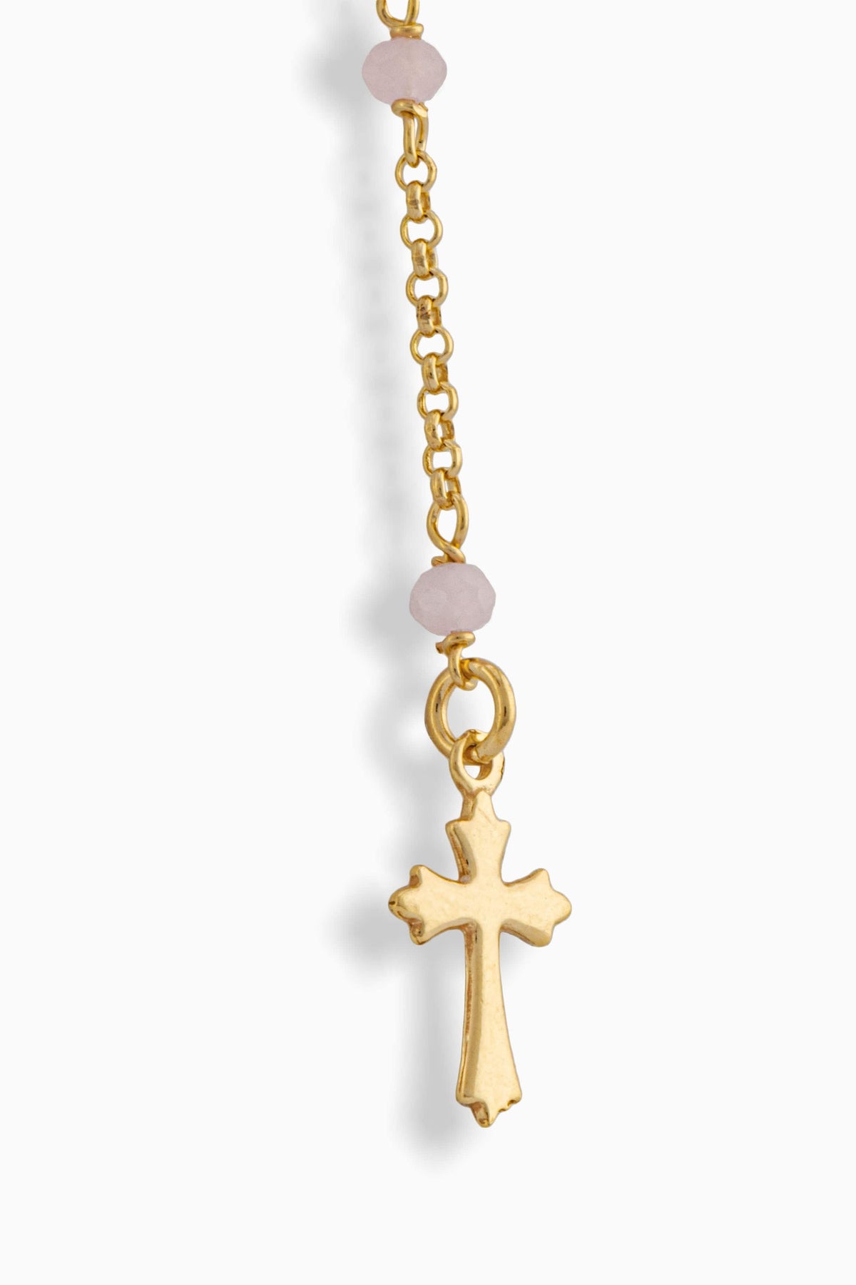Miraculous Mary Rosary Pink Beads in Sterling Silver