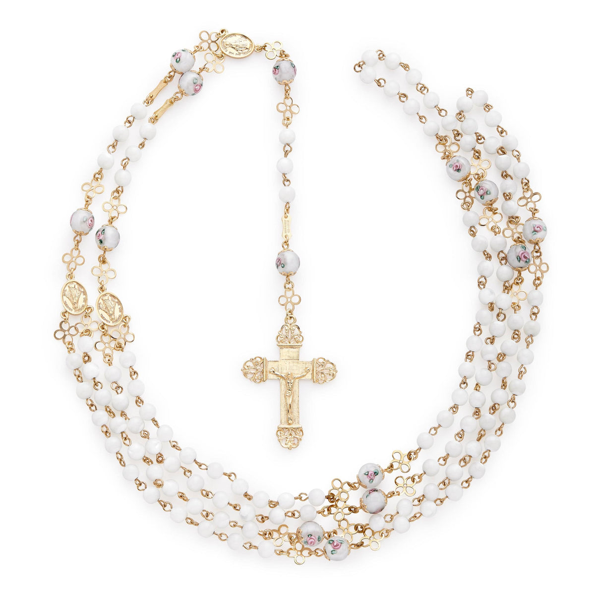 Miraculous Mary Wedding Rosary in Murano Glass