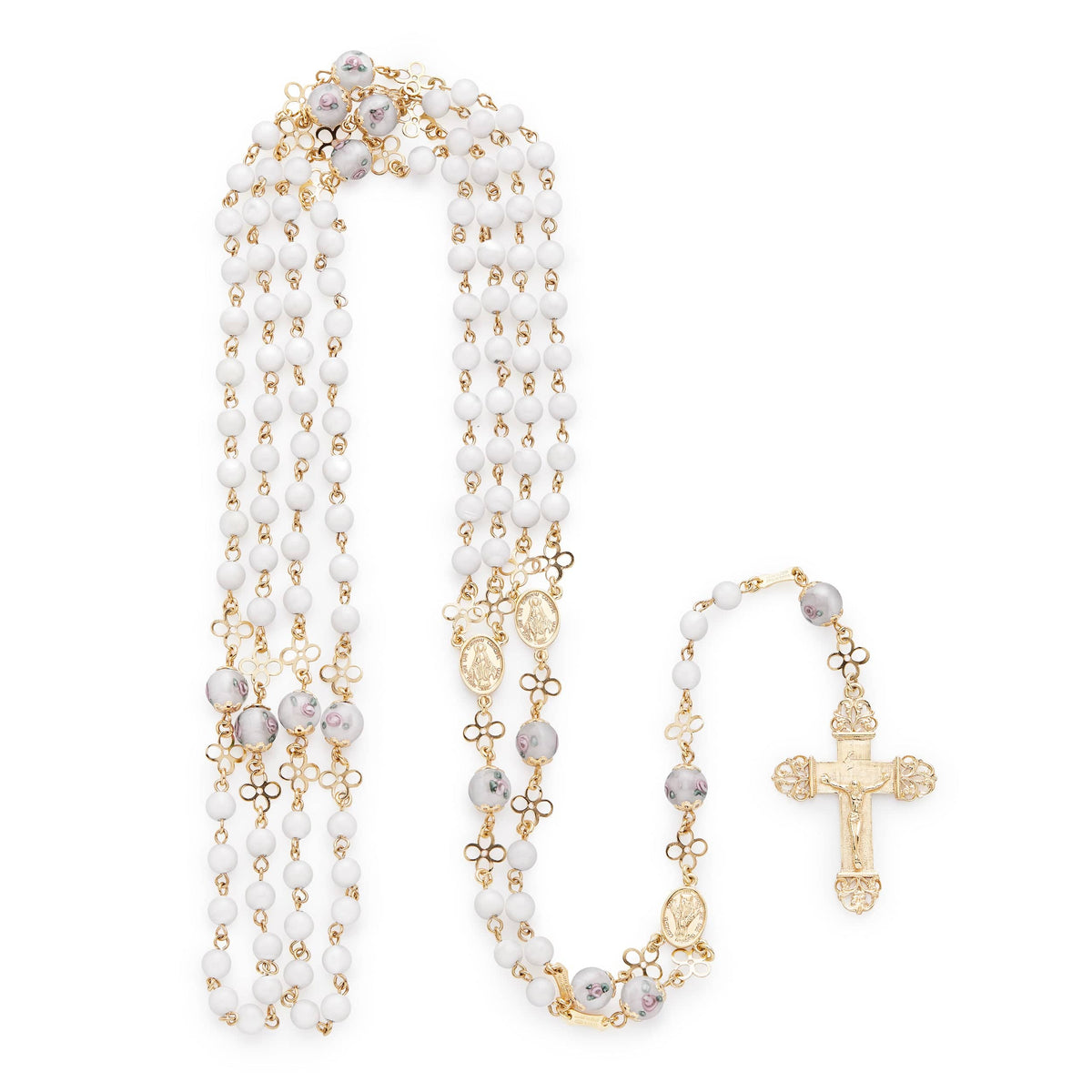 Miraculous Mary Wedding Rosary in Murano Glass