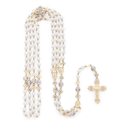 Miraculous Mary Wedding Rosary in Murano Glass