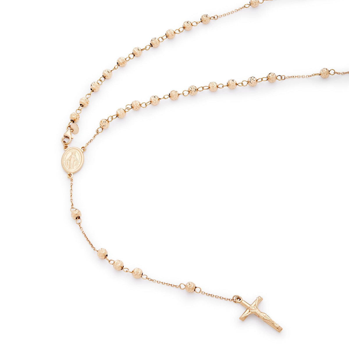 Miraculous Mary Yellow Gold Rosary