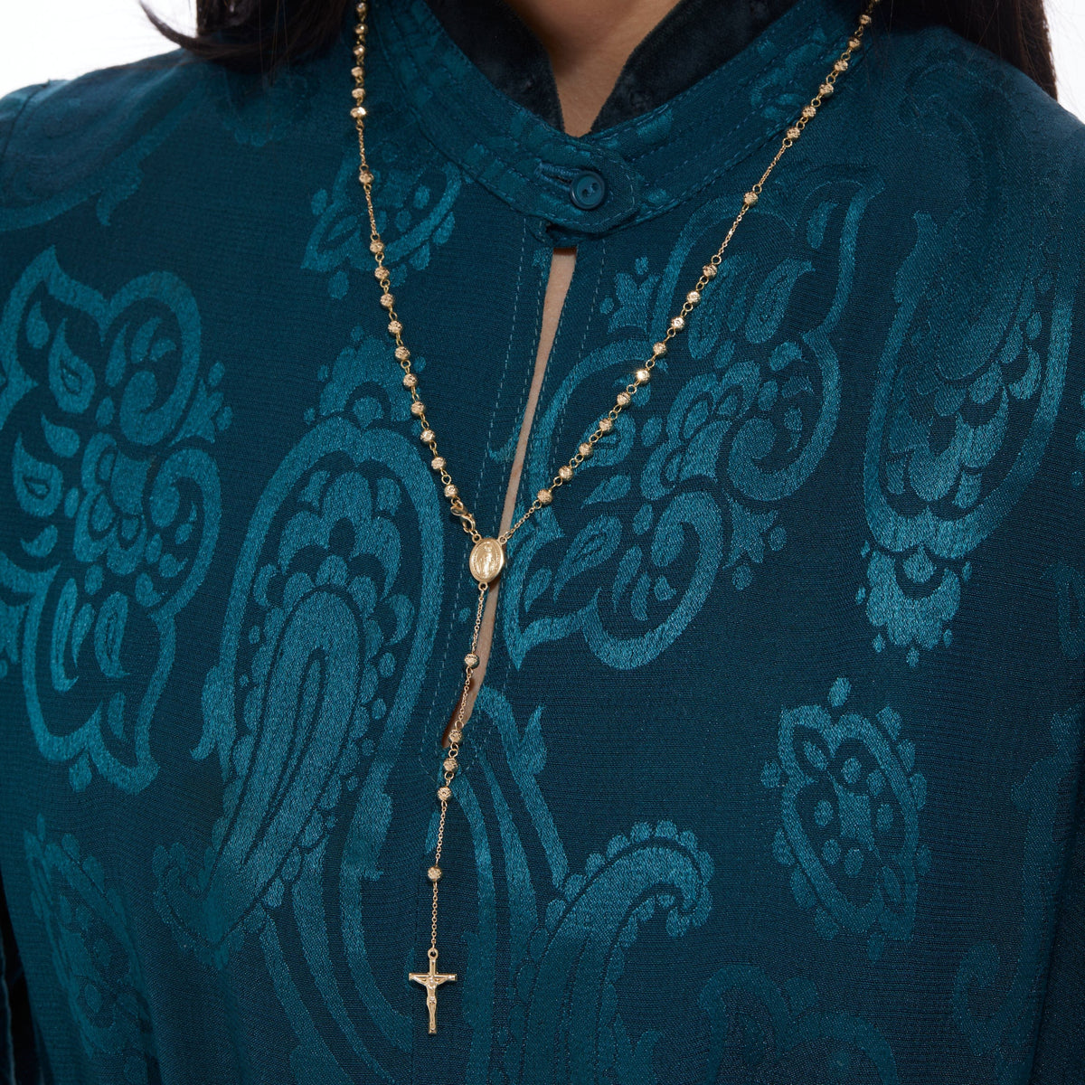 Miraculous Mary Yellow Gold Rosary