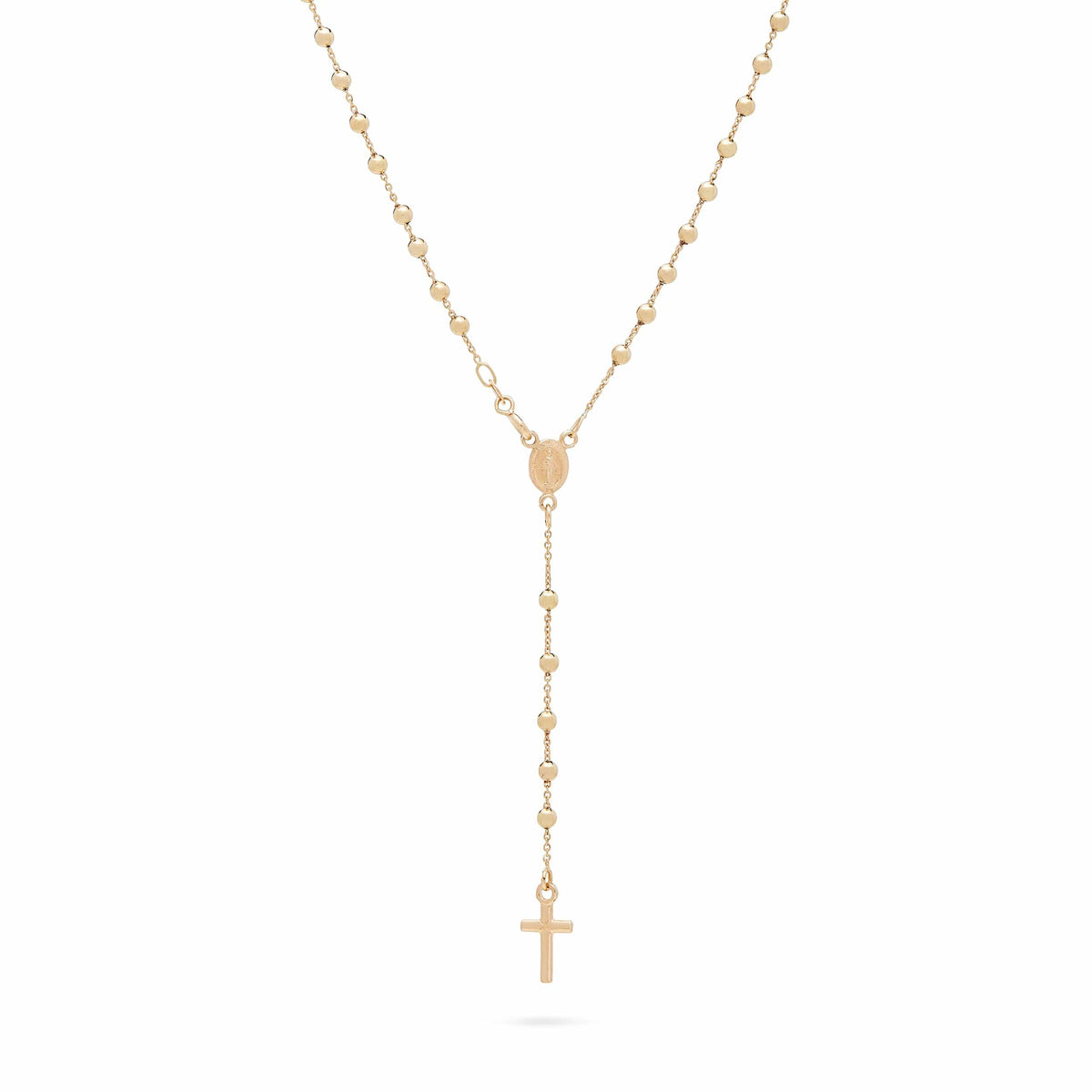 Miraculous Mary Yellow Gold Rosary Beads
