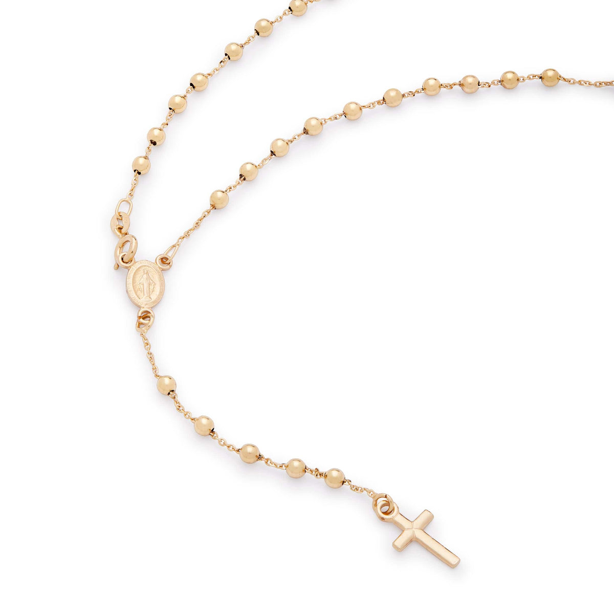 Miraculous Mary Yellow Gold Rosary Beads