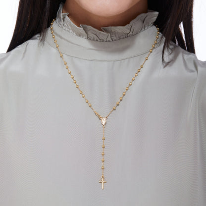 Miraculous Mary Yellow Gold Rosary Beads