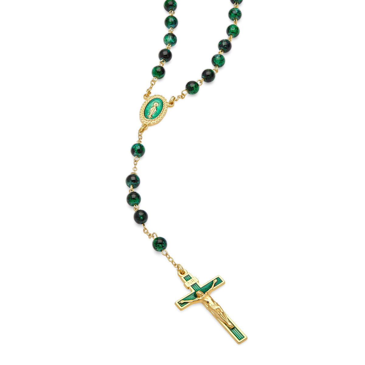 Green Variegated Rosary of Our Lady of the Miraculous Medal