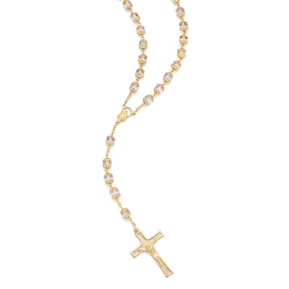 Miraculous Virgin Capped Glass Rosary