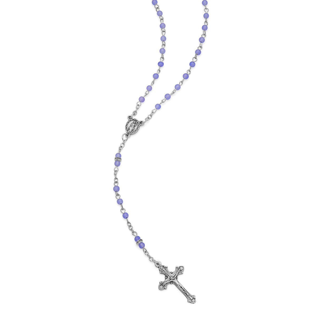 Miraculous Virgin Rosary in Violet Pearls