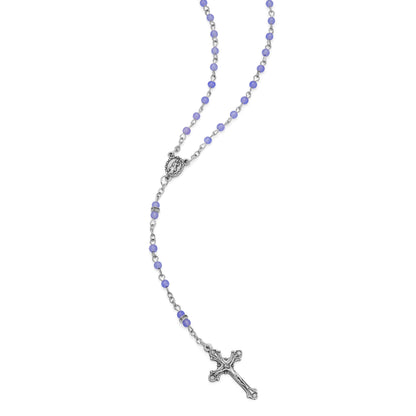 Miraculous Virgin Rosary in Violet Pearls