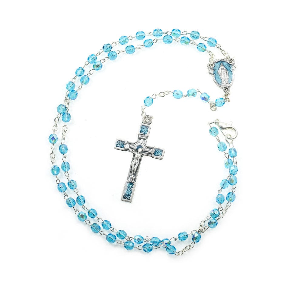 Miraculous Virgin Rosary with Enamel Centerpiece Medal