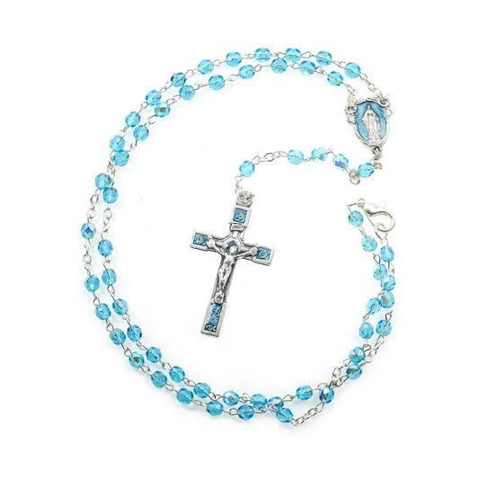 Miraculous Virgin Rosary with Enamel Centerpiece Medal