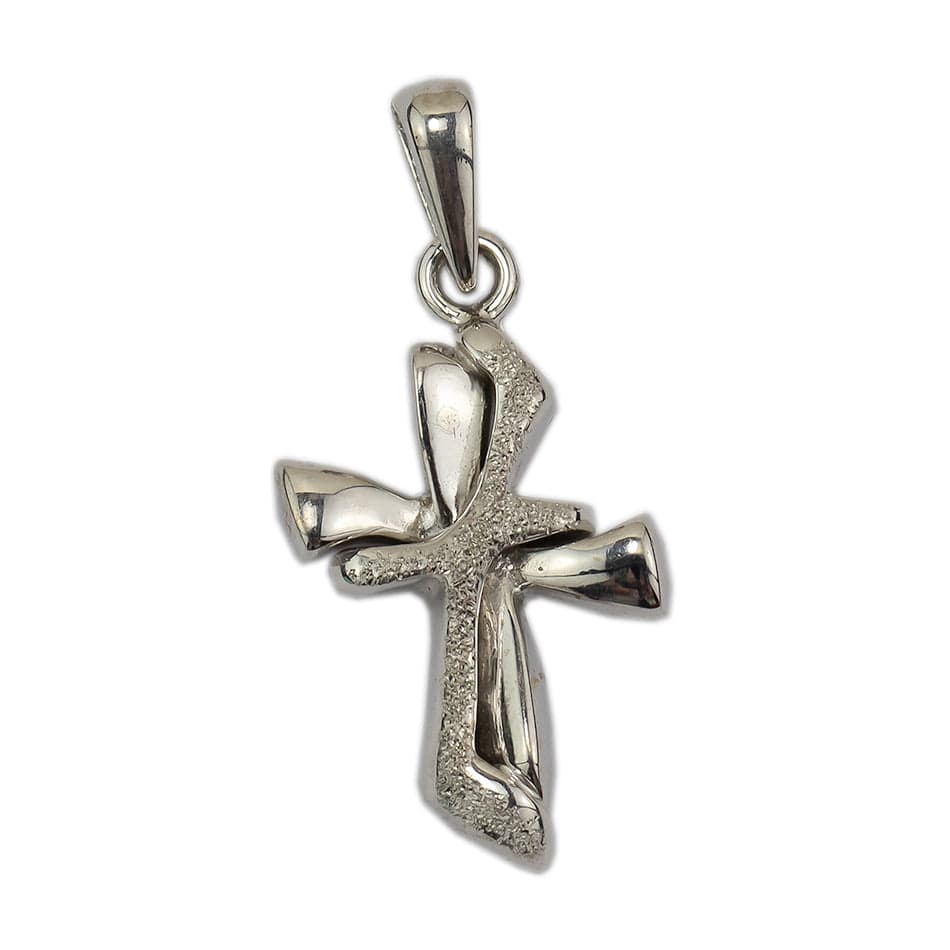 Modern Cross Pendant White Gold
