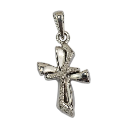 Modern Cross Pendant White Gold