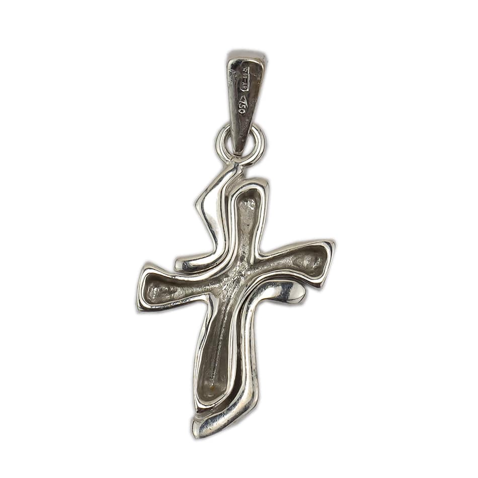 Modern Cross Pendant White Gold