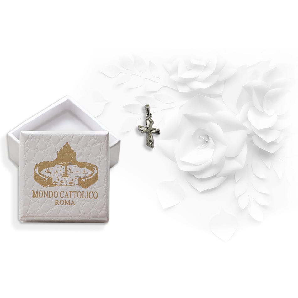 Modern Cross Pendant White Gold