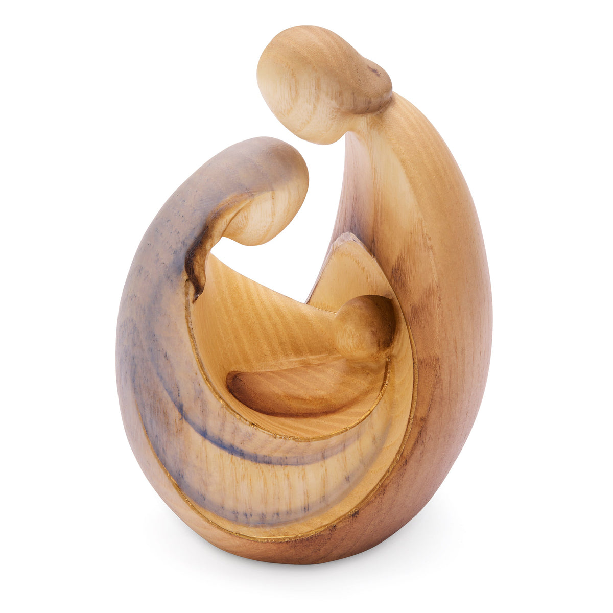 Modern Nativity Scene in Colored Maple Wood