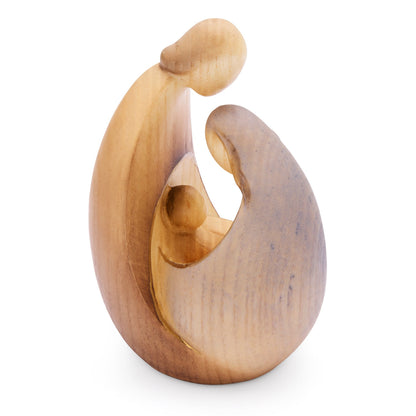 Modern Nativity Scene in Colored Maple Wood