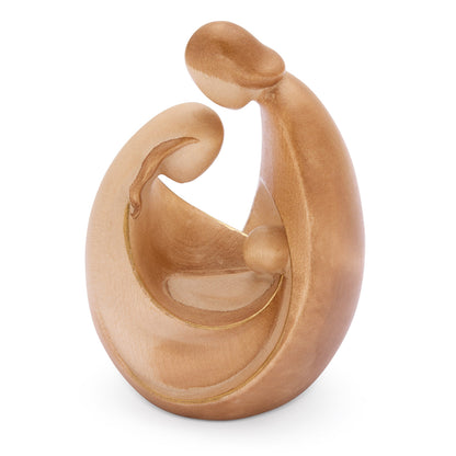 Modern Nativity Scene in Stained Maple Wood