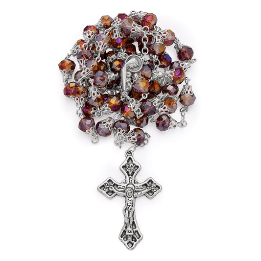 Mother Mary with Child Rosary in Hot Air Balloon Beads